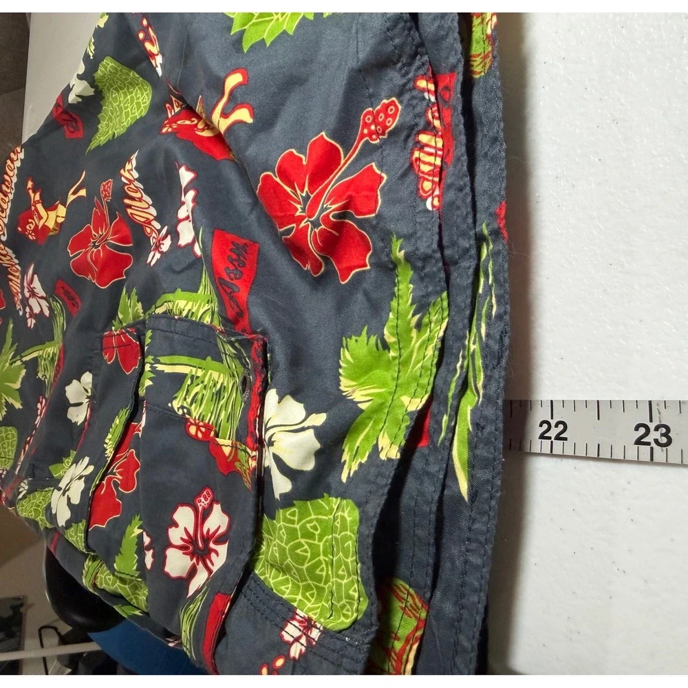 US Polo Assn Mens Aloha Hawaii Swim Trunks Navy Tropical Cargo Shorts 4124 P6